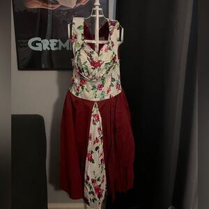 lindy bop red and white dress